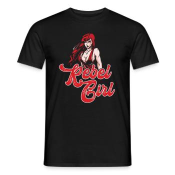 Rebel Ginger Girl Redhead Red Haired Irish - Men's T-Shirt - black - Front - AI Model Male 178 light (178cm)