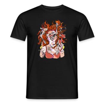 Red Head Tattooed Inked Redhead Ginger Irish - Men's T-Shirt - black - Front - AI Model Male 178 light (178cm)
