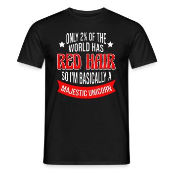 Red Hair Unicorn Magic Ginger Redhead Red Haired - Men's T-Shirt - black - Front - AI Model Male 178 light (178cm)