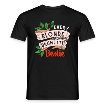 Every Blonde Needs Brunette Bestie Brown Hair - Men's T-Shirt - black - Front - AI Model Male 178 light (178cm)