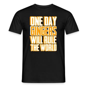Gingers Will Rule World Redhead Red Orange Haired - Men's T-Shirt - black - Front - AI Model Male 178 light (178cm)