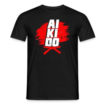 Aikido Master Fighter Martial Arts Fight Coach - Men's T-Shirt - black - Front - AI Model Male 178 light (178cm)