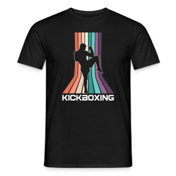 Vintage Kickboxer Retro Kickboxing Fighter MMA - Men's T-Shirt - black - Front - AI Model Male 178 light (178cm)