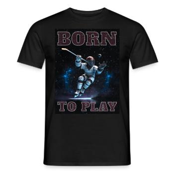 born to play hockey - Ice hockey gift idea - Men's T-Shirt - black - Front - AI Model Male 178 light (178cm)