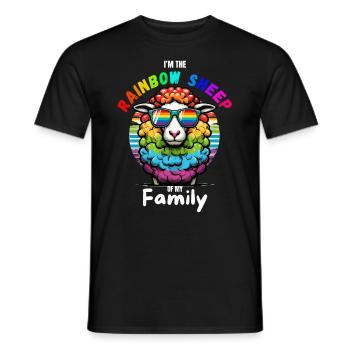 LGBTQ Sheep Pride Month Gay Parade CSD Funny - Men's T-Shirt - black - Front - AI Model Male 178 light (178cm)