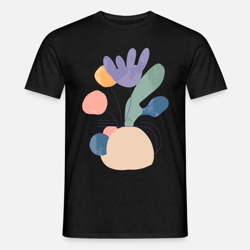 Abstrakte florale Komposition - Modern - Männer T-Shirt - Schwarz