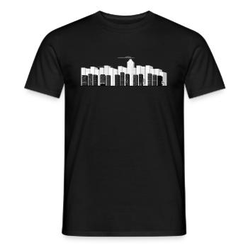 Piano Town - Piano Skyline - Männer T-Shirt - Schwarz - Vorne - AI Model Male 178 light (178cm)