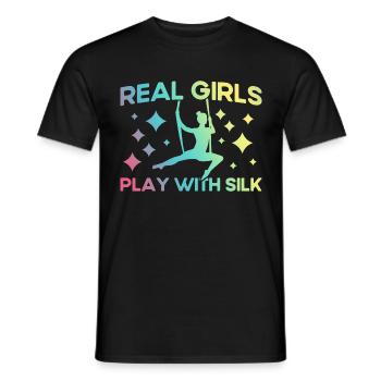 Aerial Yoga Gymnastinnen Aerial Yoga Aerial Silk G - Männer T-Shirt - Schwarz - Vorne - AI Model Male 178 light (178cm)