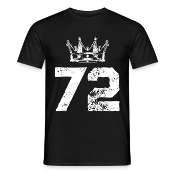 72 Zahl Krone - Männer T-Shirt - Schwarz - Vorne - AI Model Male 178 light (178cm)
