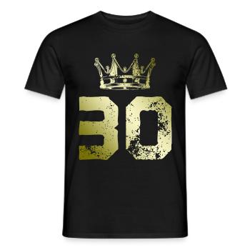 30 Cijfer kroon - Heren T-shirt - zwart - Voor - AI Model Male 178 light (178cm)