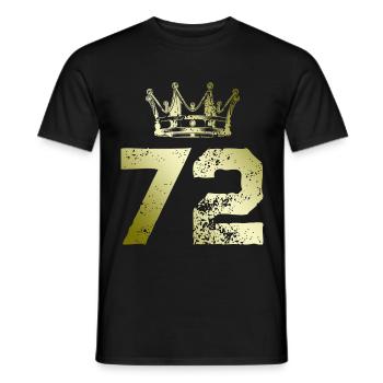 72 Zahl Krone - Männer T-Shirt - Schwarz - Vorne - AI Model Male 178 light (178cm)