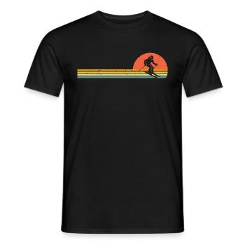 Ski rétro Vintage Skier Ski Vacances Ski - T-shirt homme - noir - Devant - AI Model Male 178 light (178cm)