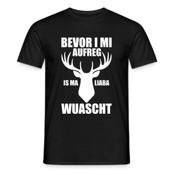 Bevor I mi aufreg Is Ma Liaba Wuascht Geschenk - Männer T-Shirt - Schwarz - Vorne - AI Model Male 178 light (178cm)