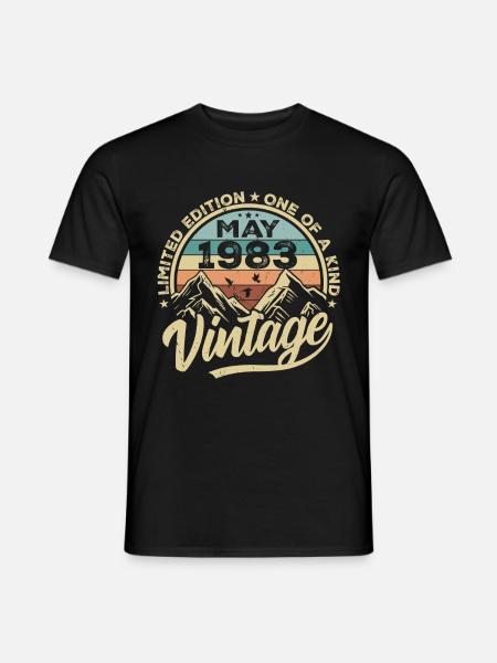 Geburtstag Vintage Mai 1983 original May 1983 - Männer T-Shirt - Schwarz