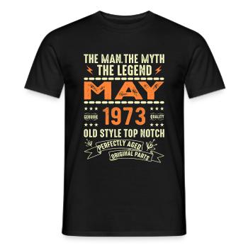 Anniversaire Mai 1973 - Mai 1973 - T-shirt homme - noir - Devant - AI Model Male 178 light (178cm)