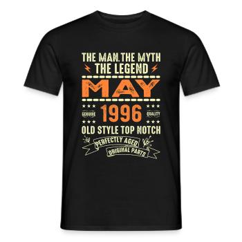 Birthday May 1996 - May 1996 - Men's T-Shirt - black - Front - AI Model Male 178 light (178cm)