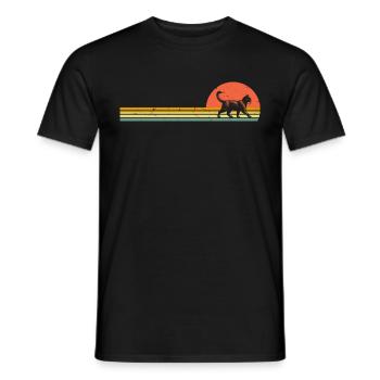 Chat rétro Vintage mâle chat domestique chats - T-shirt homme - noir - Devant - AI Model Male 178 light (178cm)