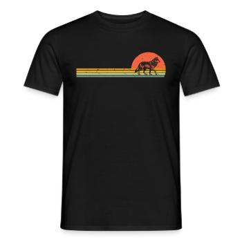 Rétro loup Vintage prédateur Femelle Loupe Forêt Animal Loups - T-shirt homme - noir - Devant - AI Model Male 178 light (178cm)
