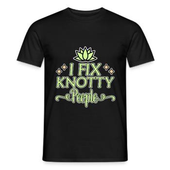 I Fix Knotty People - Männer T-Shirt - Schwarz - Vorne - AI Model Male 178 light (178cm)