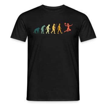 Retro Handballerin Evolution Handballspielerin - Männer T-Shirt - Schwarz - Vorne - AI Model Male 178 light (178cm)