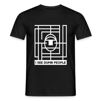 I See Dumb People 11 - Männer T-Shirt - Schwarz - Vorne - AI Model Male 178 light (178cm)