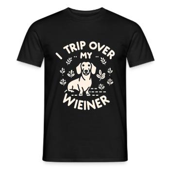 I Trip Over My Wiener 3 - Männer T-Shirt - Schwarz - Vorne - AI Model Male 178 light (178cm)