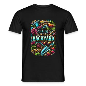 I'll Be In The Backyard 7 - Männer T-Shirt - Schwarz - Vorne - AI Model Male 178 light (178cm)