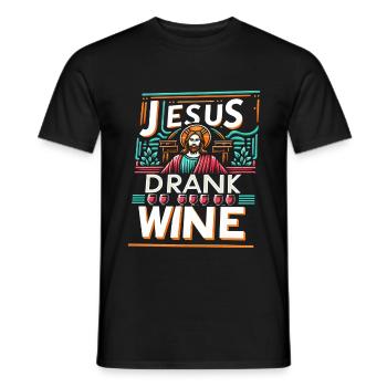 Jesus Drank Wine 12 - Männer T-Shirt - Schwarz - Vorne - AI Model Male 178 light (178cm)