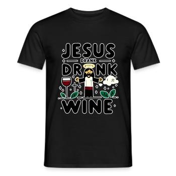 Jesus Drank Wine 7 - Männer T-Shirt - Schwarz - Vorne - AI Model Male 178 light (178cm)