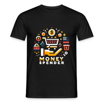 Money Spender 5 - Männer T-Shirt - Schwarz - Vorne - AI Model Male 178 light (178cm)