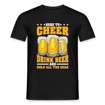 Here To Cheer Drink Beer And Hold All The Gear - Männer T-Shirt - Schwarz - Vorne - AI Model Male 178 light (178cm)