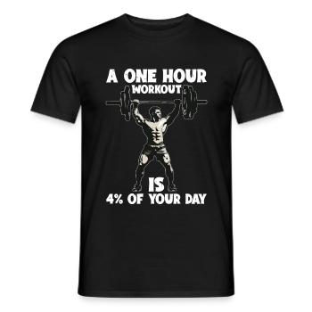 A One Hour Workout Is 4% Of Your Day 6 - Männer T-Shirt - Schwarz - Vorne - AI Model Male 178 light (178cm)