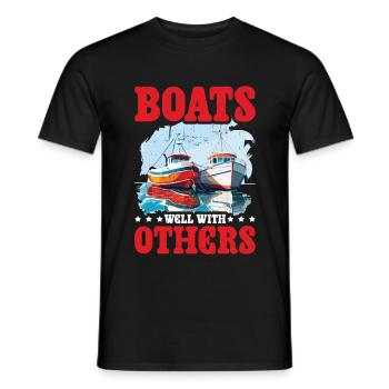 Boats Well With Others - Männer T-Shirt - Schwarz - Vorne - AI Model Male 178 light (178cm)