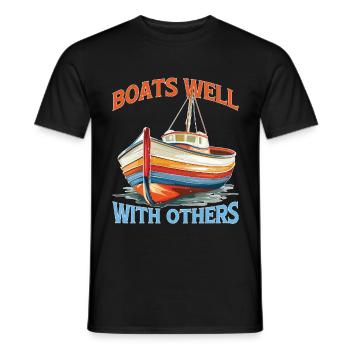 Boats Well With Others 2 - Männer T-Shirt - Schwarz - Vorne - AI Model Male 178 light (178cm)
