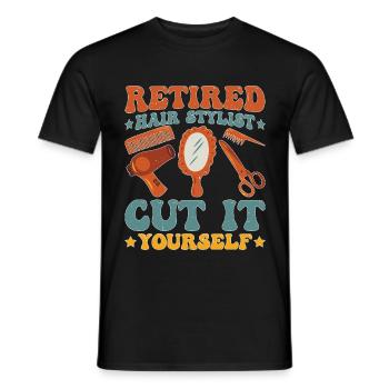 Retired Hair Stylist Cut It Yourself - Männer T-Shirt - Schwarz - Vorne - AI Model Male 178 light (178cm)