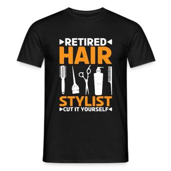 Retired Hair Stylist Cut It Yourself 3 - Männer T-Shirt - Schwarz - Vorne - AI Model Male 178 light (178cm)