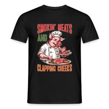 Smokin' Meats And Clapping Cheeks - Männer T-Shirt - Schwarz - Vorne - AI Model Male 178 light (178cm)