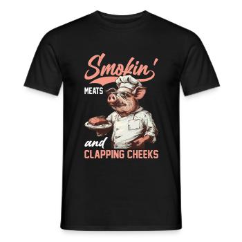 Smokin' Meats And Clapping Cheeks 2 - Männer T-Shirt - Schwarz - Vorne - AI Model Male 178 light (178cm)