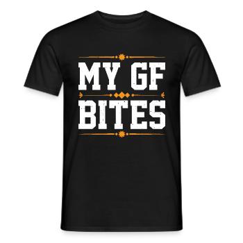 My GF Bites 7 - Männer T-Shirt - Schwarz - Vorne - AI Model Male 178 light (178cm)