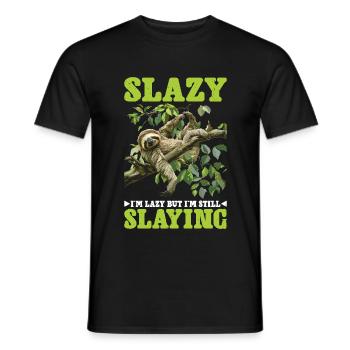 Slazy I'm Lazy But I'm Still Slaying 2 - Männer T-Shirt - Schwarz - Vorne - AI Model Male 178 light (178cm)