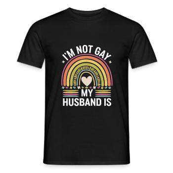 I'm Not Gay My Husband Is 20 - Männer T-Shirt - Schwarz - Vorne - AI Model Male 178 light (178cm)