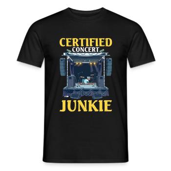 Certified Concert Junkie 14 - Männer T-Shirt - Schwarz - Vorne - AI Model Male 178 light (178cm)