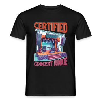 Certified Concert Junkie 15 - Männer T-Shirt - Schwarz - Vorne - AI Model Male 178 light (178cm)