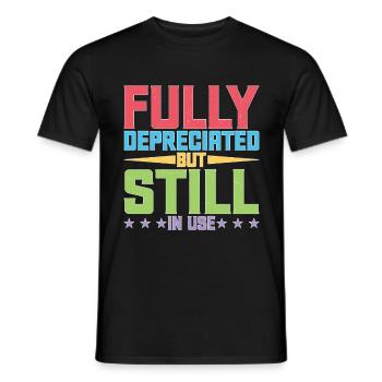 Fully Depreciated But Still In Use 37 - Männer T-Shirt - Schwarz - Vorne - AI Model Male 178 light (178cm)