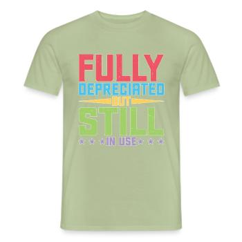 Fully Depreciated But Still In Use 37 - Männer T-Shirt - Sage - Vorne - AI Model Male 178 light (178cm)
