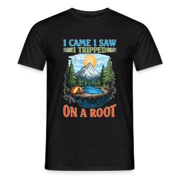 I Came I Saw I Tripped On A Root 16 - Männer T-Shirt - Schwarz - Vorne - AI Model Male 178 light (178cm)
