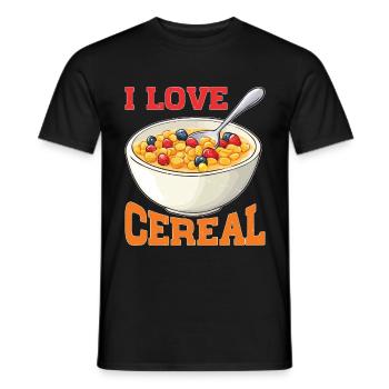 I Love Cereal 15 - Männer T-Shirt - Schwarz - Vorne - AI Model Male 178 light (178cm)