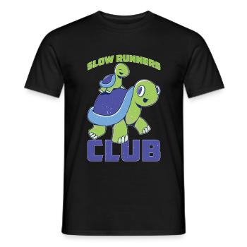 Slow Runners Club 18 - Männer T-Shirt - Schwarz - Vorne - AI Model Male 178 light (178cm)