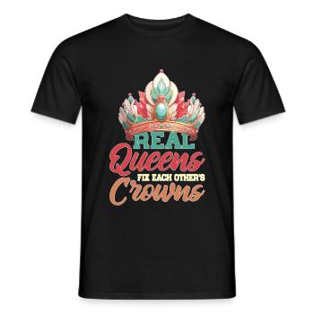 Real Queens Fix Each Other's Crowns 7 - Männer T-Shirt - Schwarz - Vorne - AI Model Male 178 light (178cm)