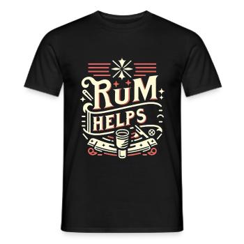 Rum Helps 11 - Männer T-Shirt - Schwarz - Vorne - AI Model Male 178 light (178cm)